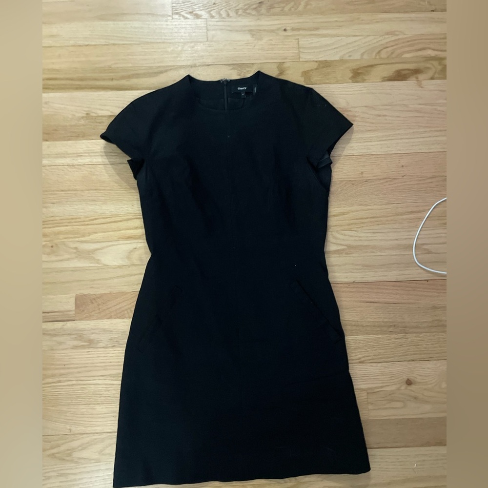 Theory Classic Crepe Black Mini Dress
